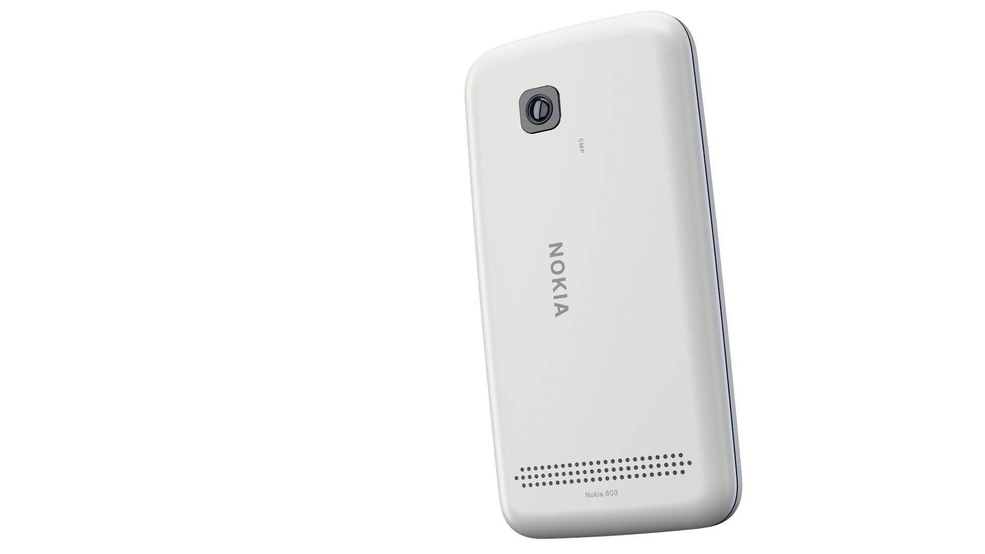 Белая задняя крышка Nokia 603 под углом